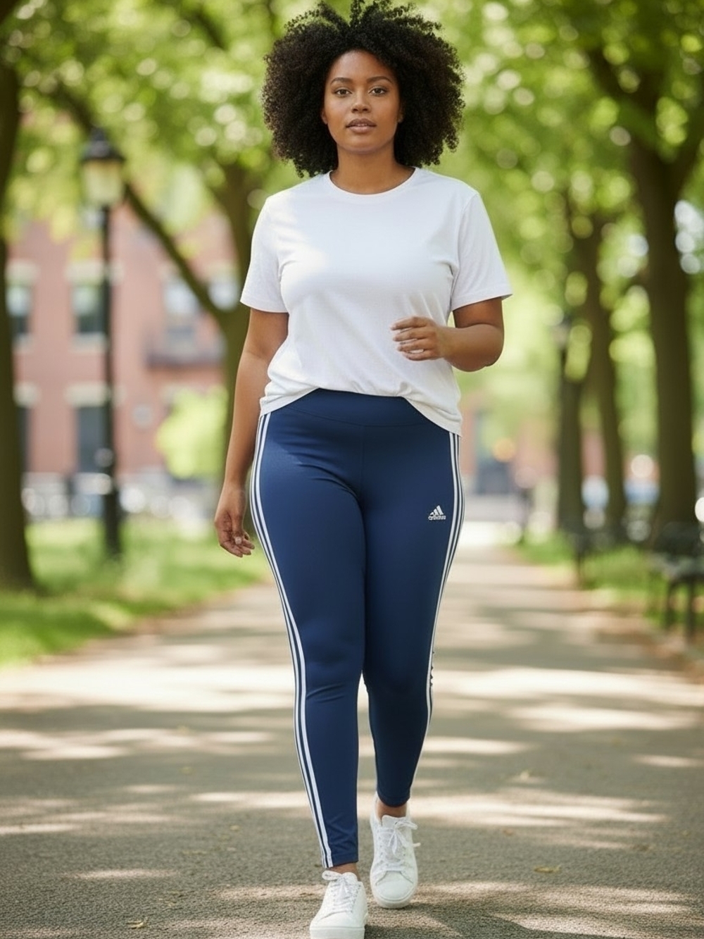 Adidas Navy Track Pants with White Triple Stripes Plus Size Size 2X